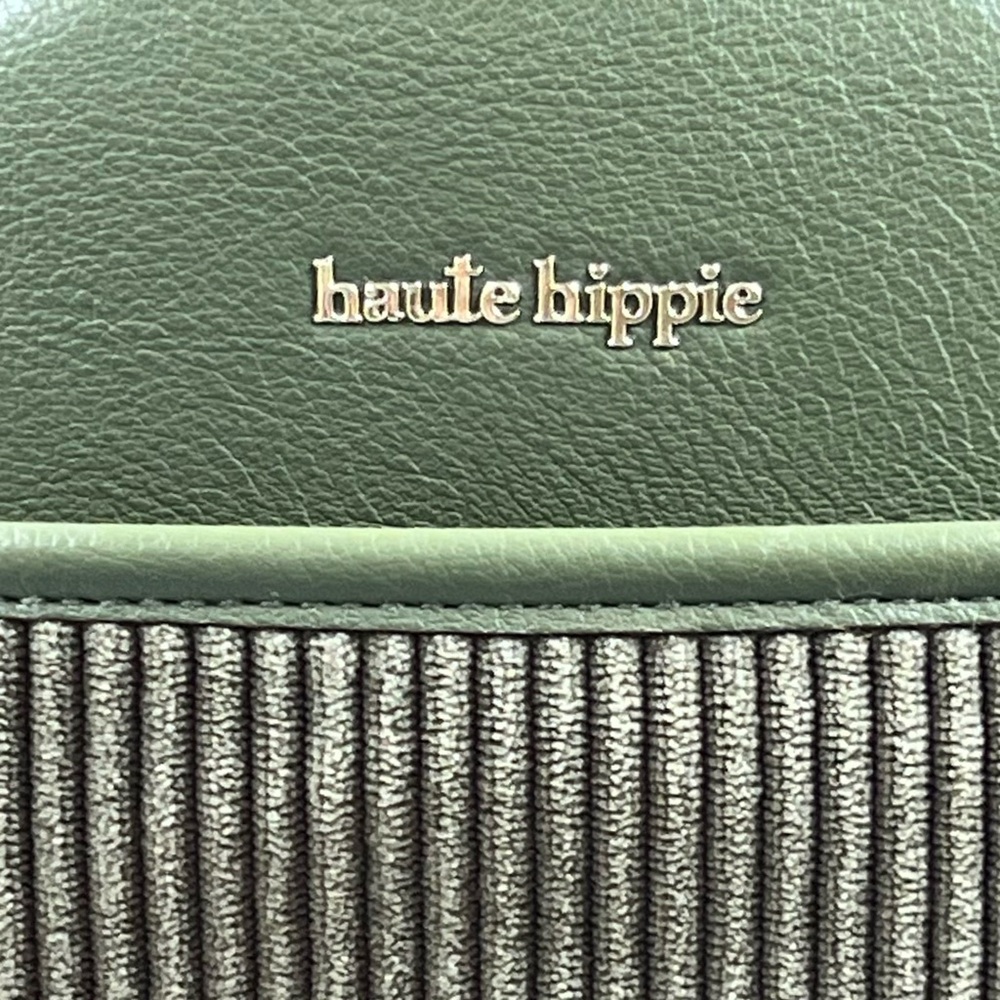 Haute Hippie Olive Corduroy Sling Bag – Gold Hardware, Striped Strap - Picture 3 of 12